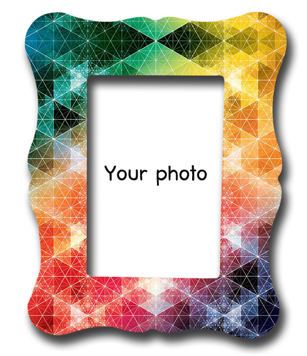 กรอบรูปสกรีนสี Geometric pattern frame